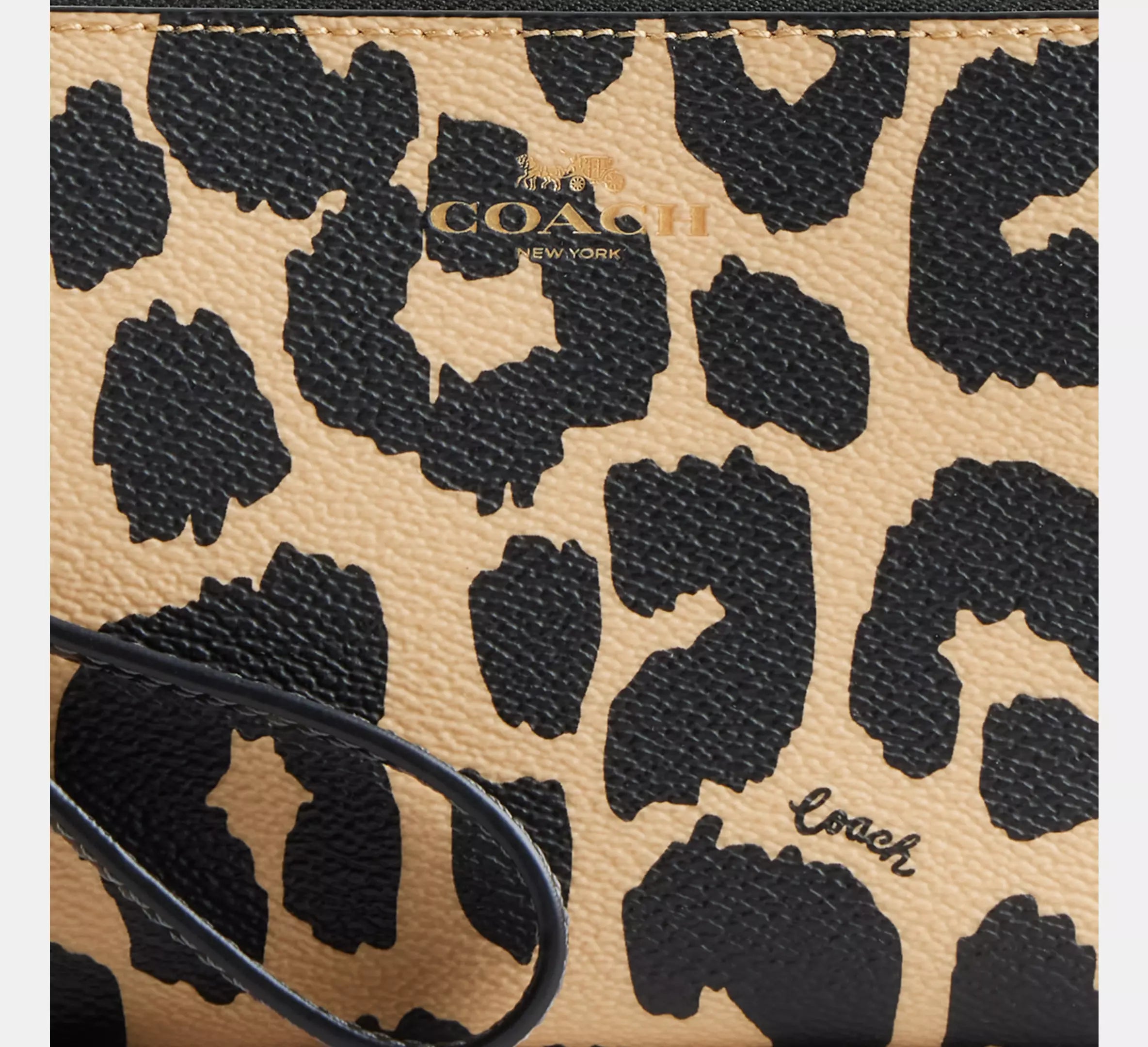 Corner Zip Wristlet With Leopard Print