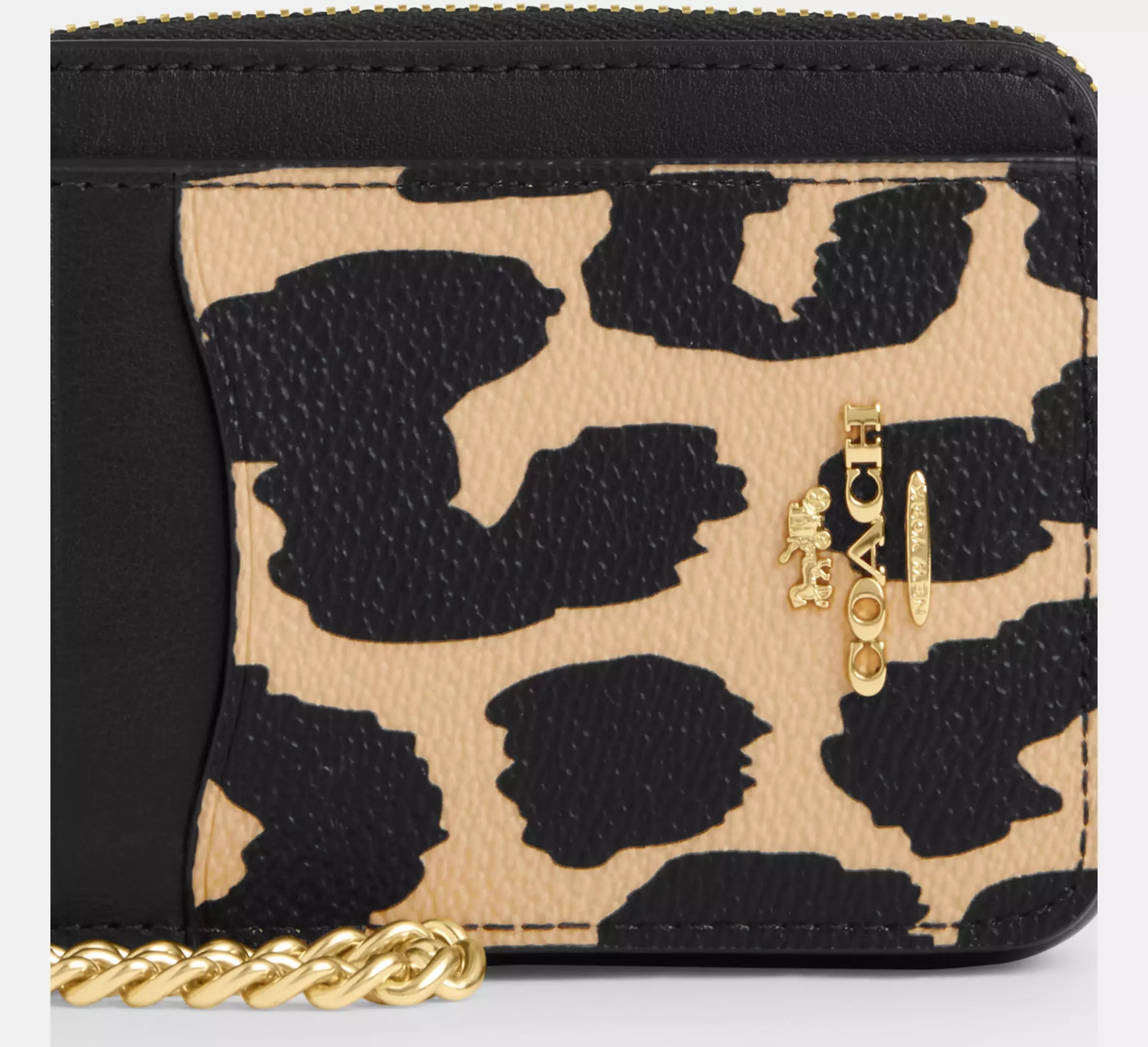 Zip Card Case With Leopard Print