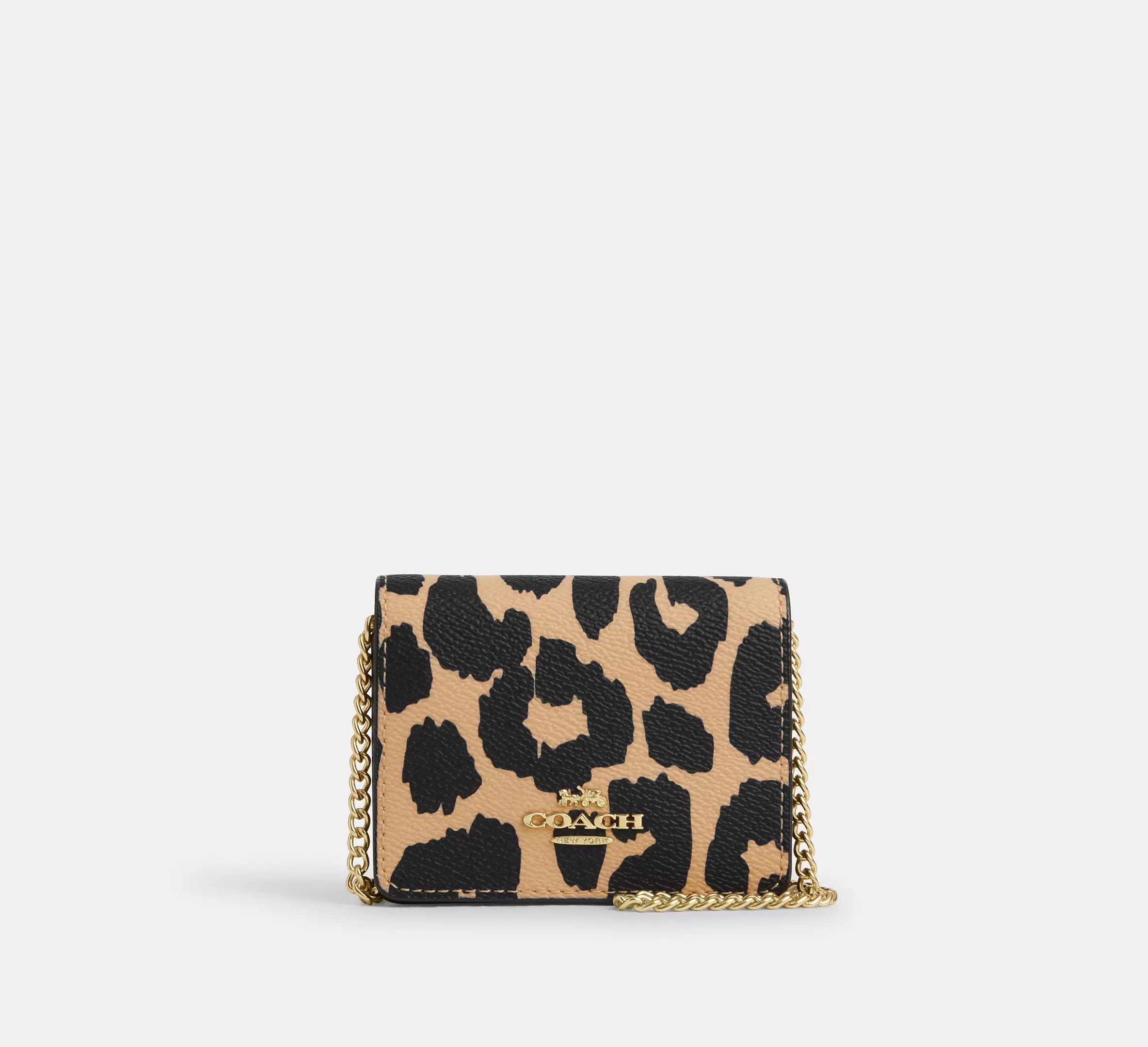 Coach Outlet - Mini Wallet On A Chain With Leopard Print | Cartera para Dama