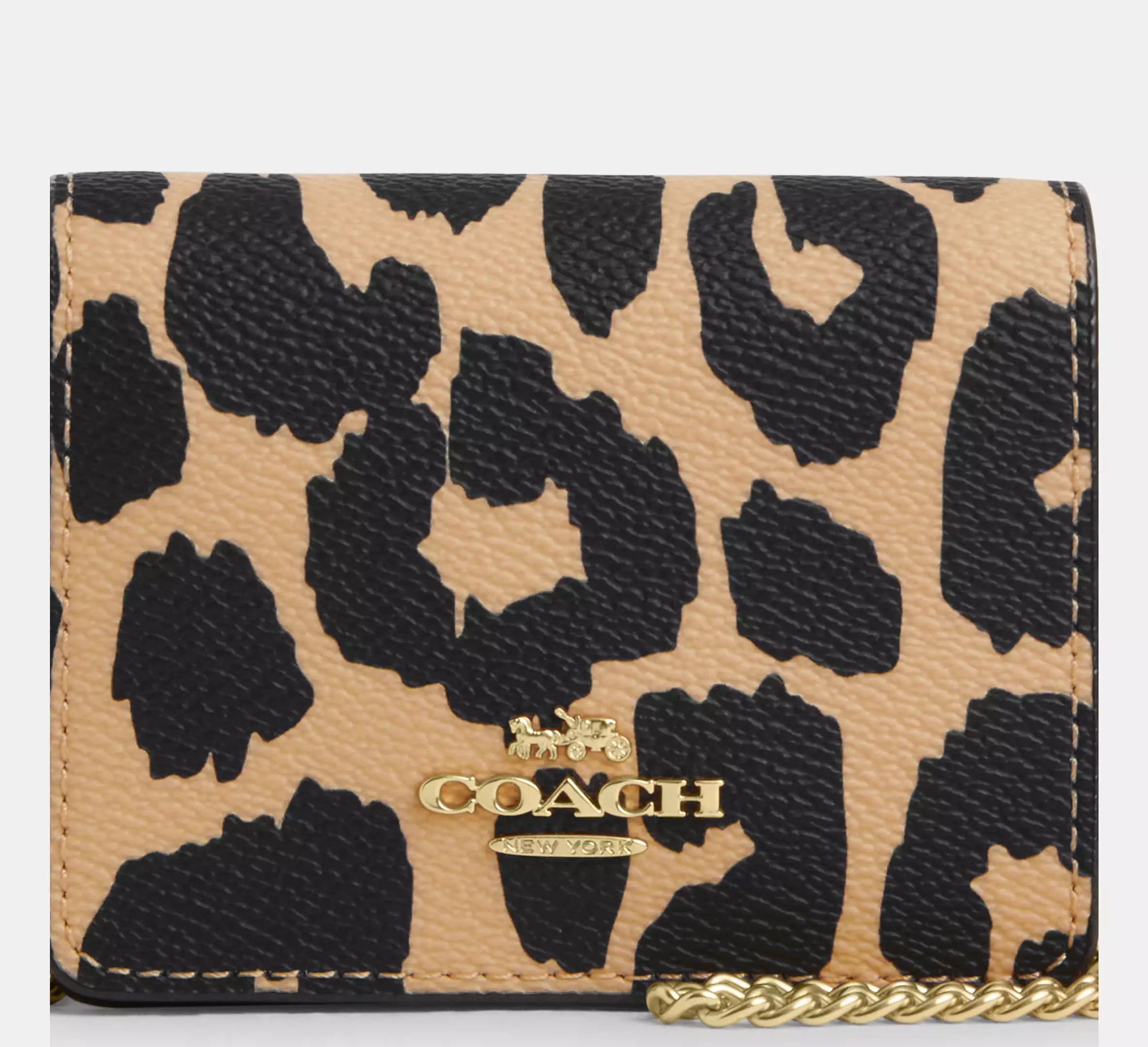 Mini Wallet On A Chain With Leopard Print