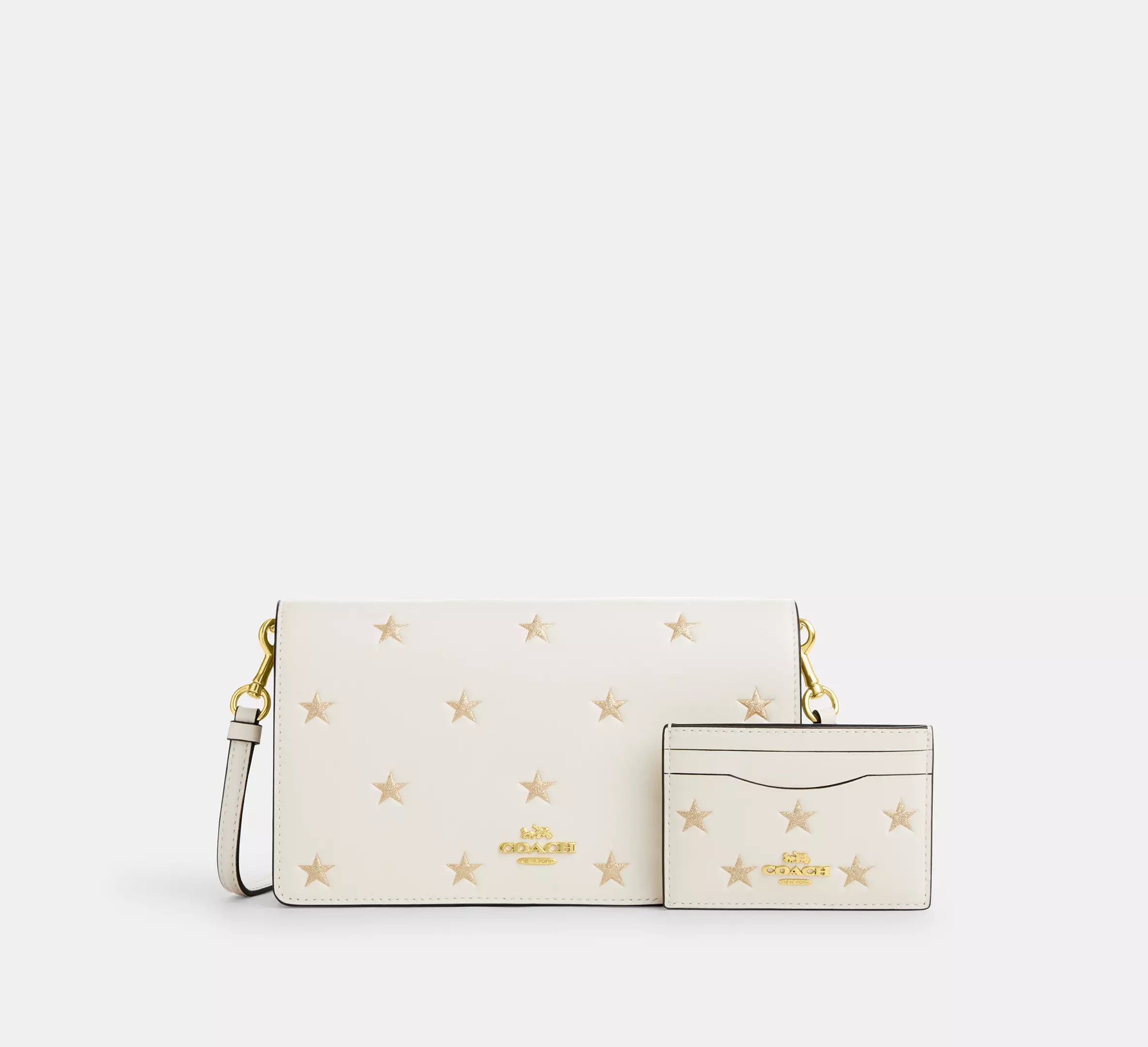 Coach Outlet - Boxed Anna Foldover Clutch Crossbody Bag And Card Case Set With Star Print | Bolsa Crossbody Elegante y Versátil