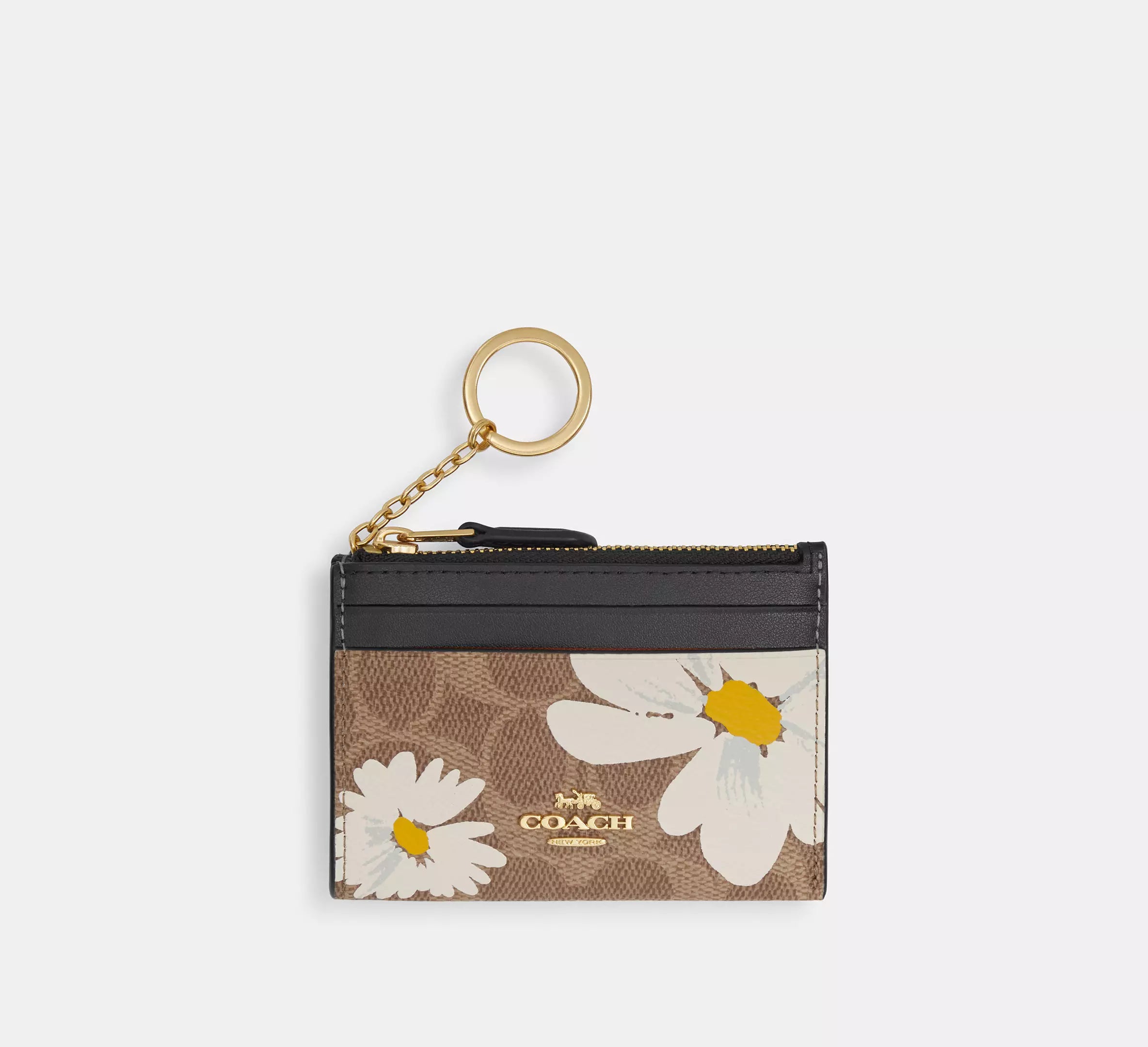 Mini Skinny Id Case In Signature Canvas With Floral Print