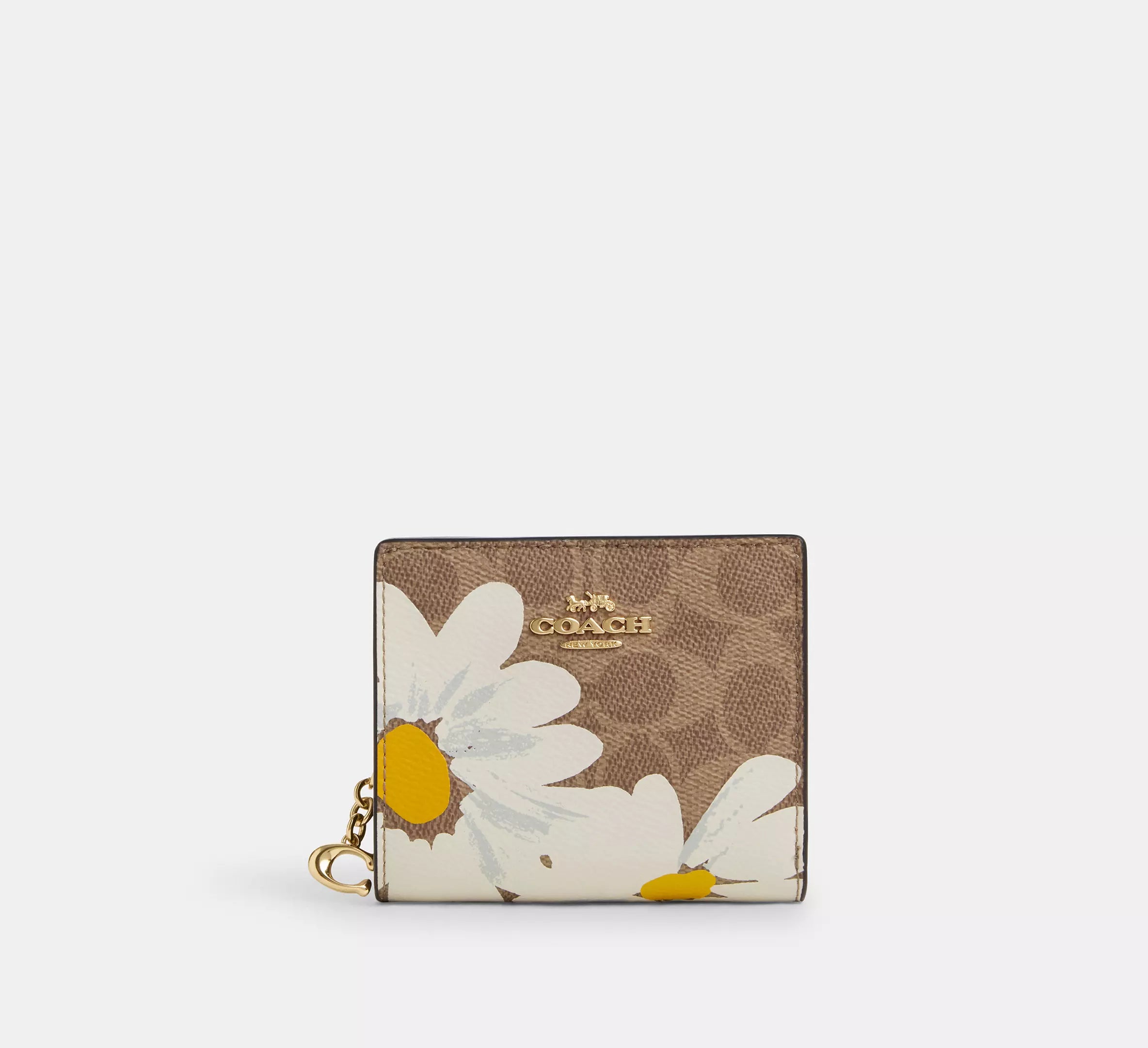 Snap Wallet In Signature Canvas With Floral Print