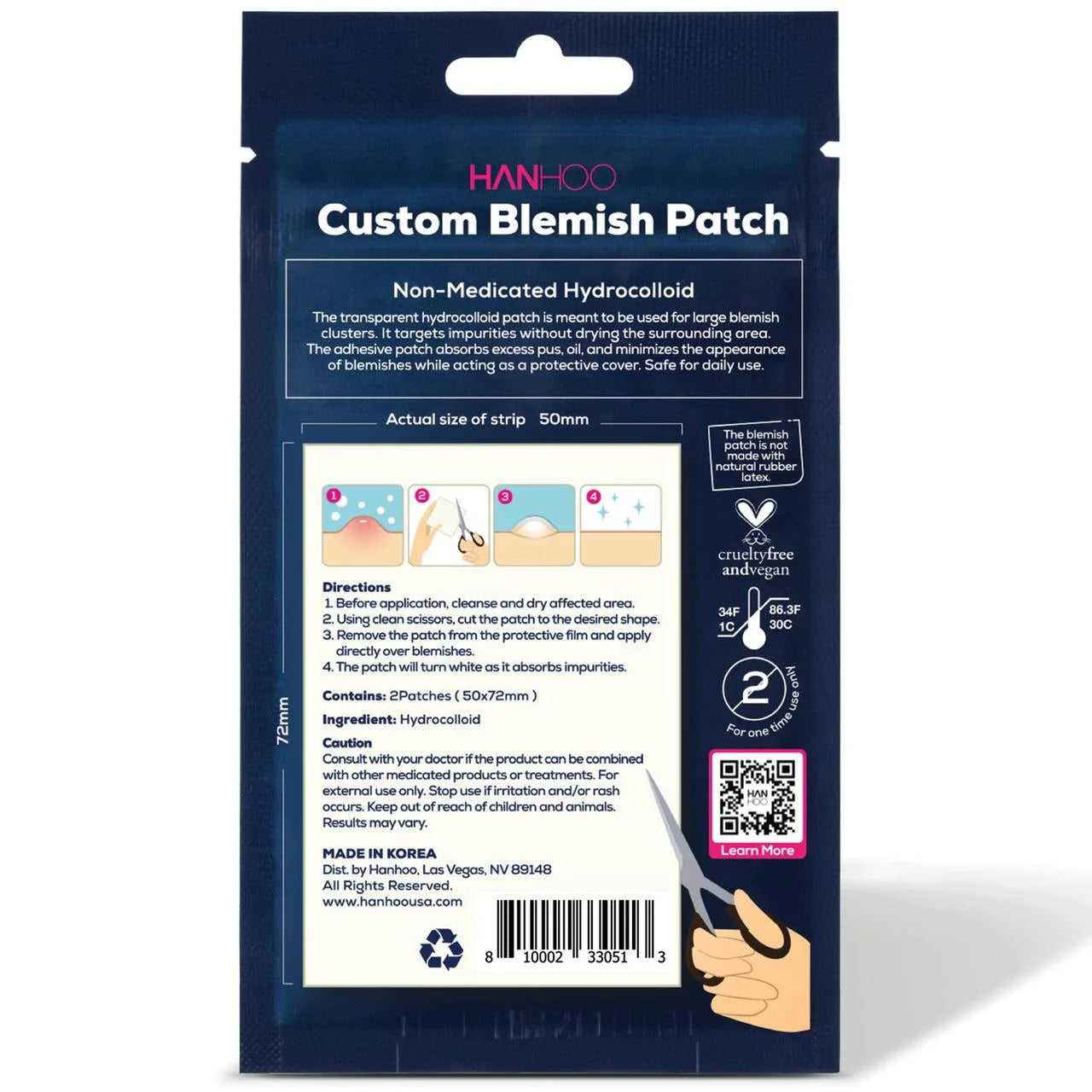 Custom Blemish Patch with Hydrocolloid 2 pz