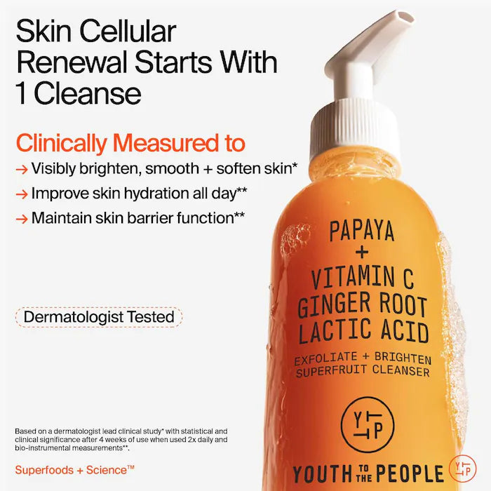 Superfruit Gentle Exfoliating Cleanser with Vitamin C + Papaya