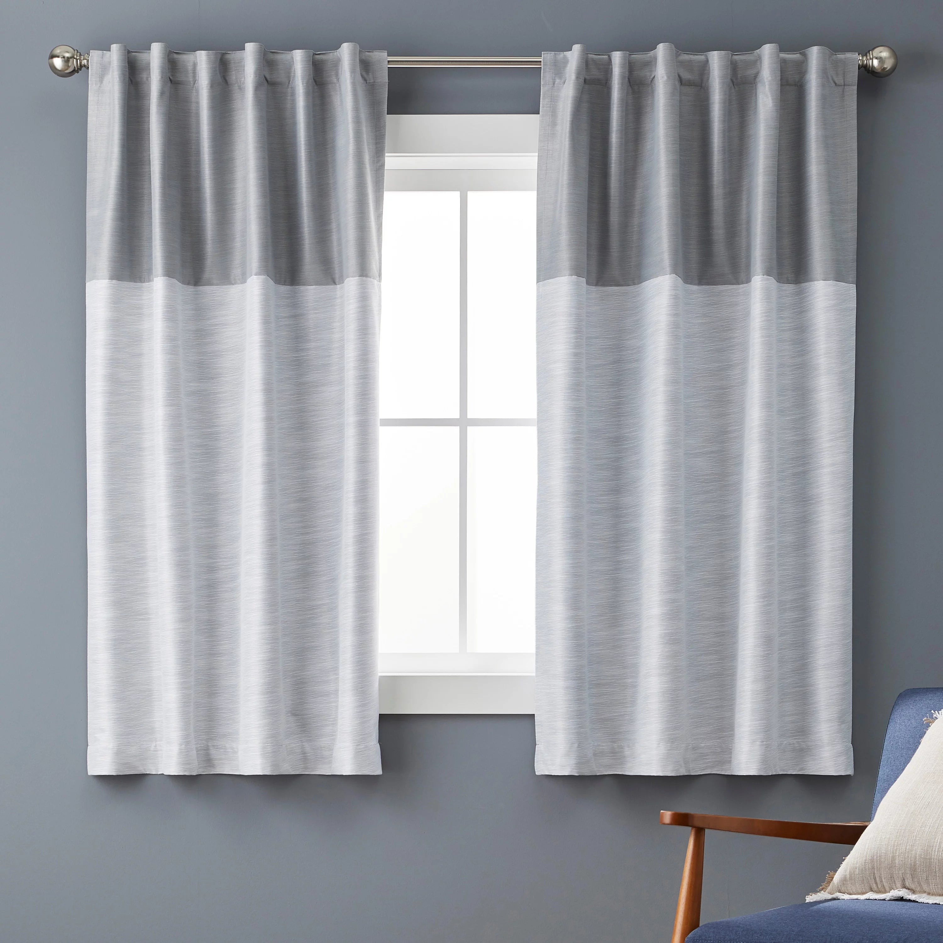 Solid Polyester Pole Top Blackout Single Curtain Panel