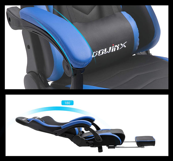 Silla de cuero gamer con vibrador en espalda baja