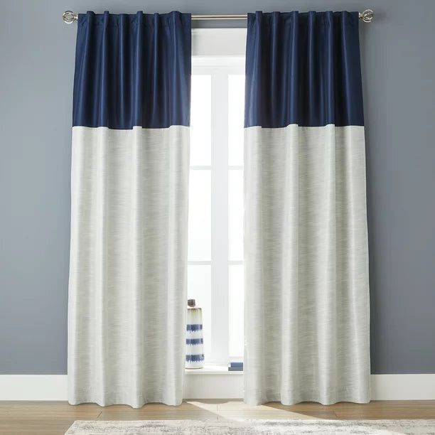 Solid Polyester Pole Top Blackout Single Curtain Panel