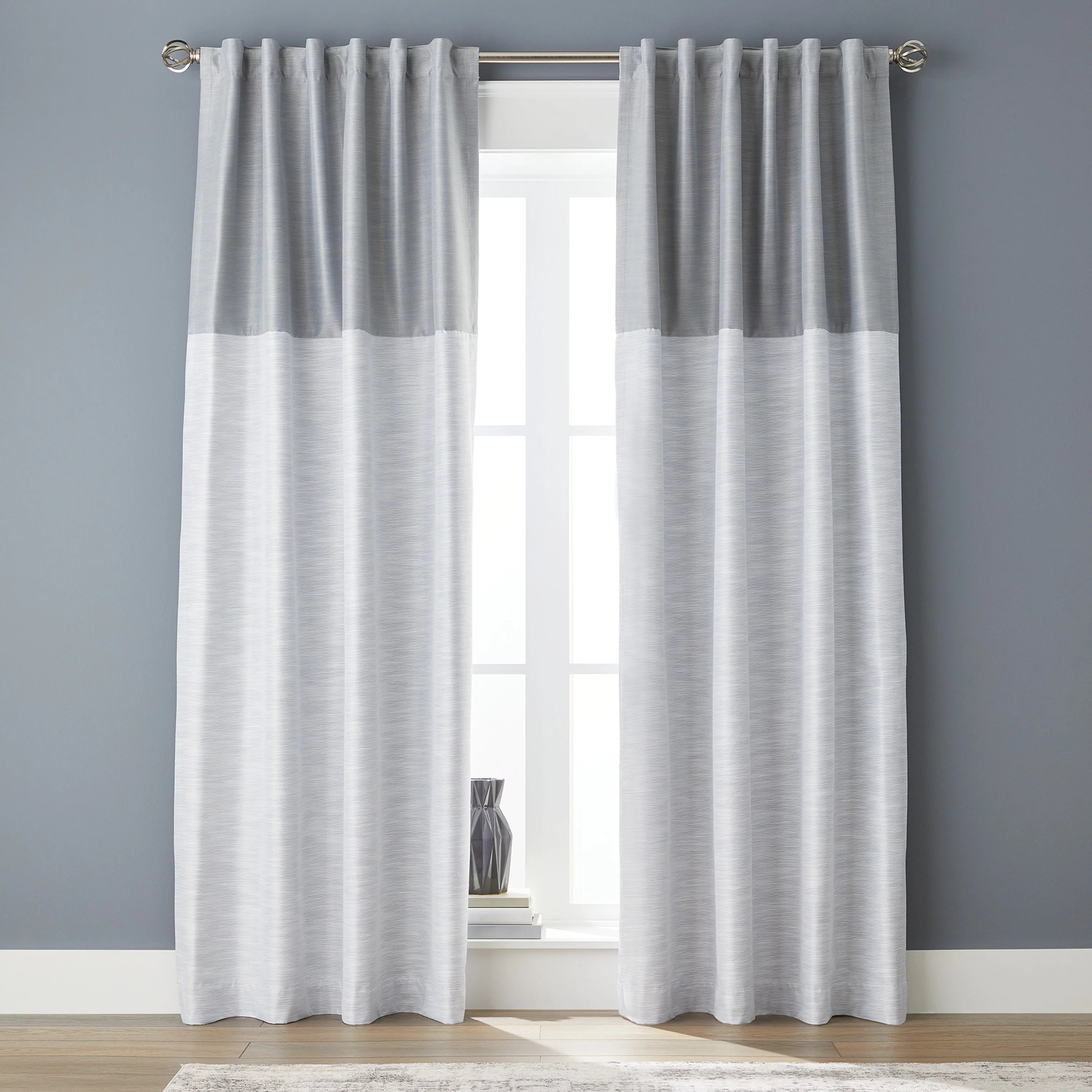 Solid Polyester Pole Top Blackout Single Curtain Panel