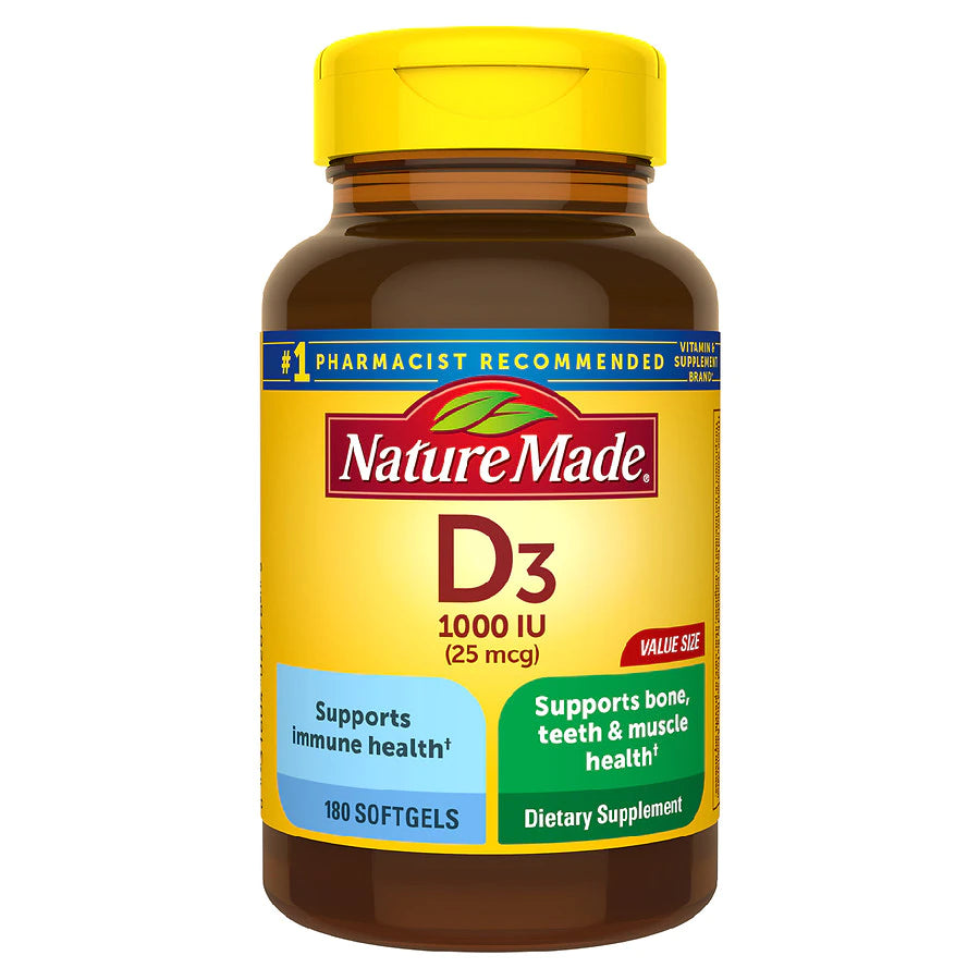 Vitamina D3 1000 IU (25 MCG) (180 Softgel)