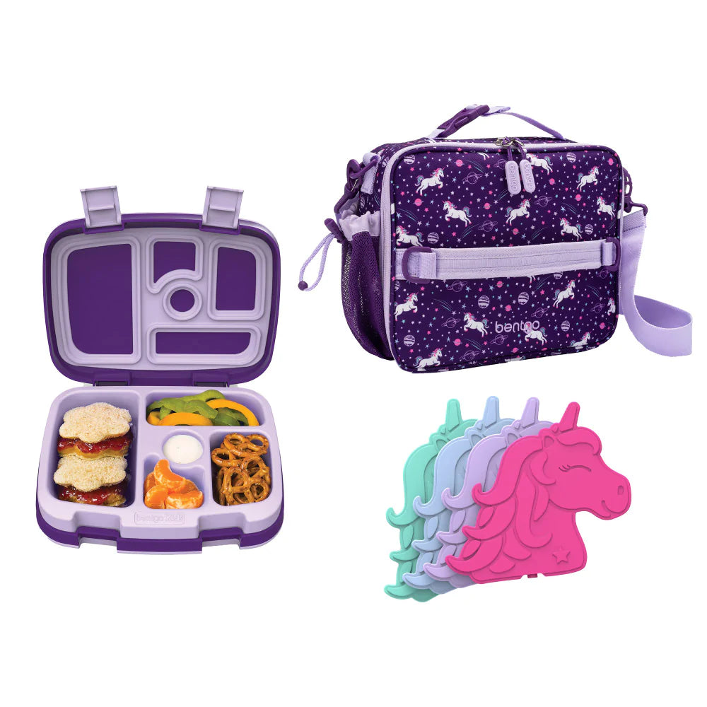 Bentgo Kids Prints Lunch Box, Lunch Bag, & Ice Packs