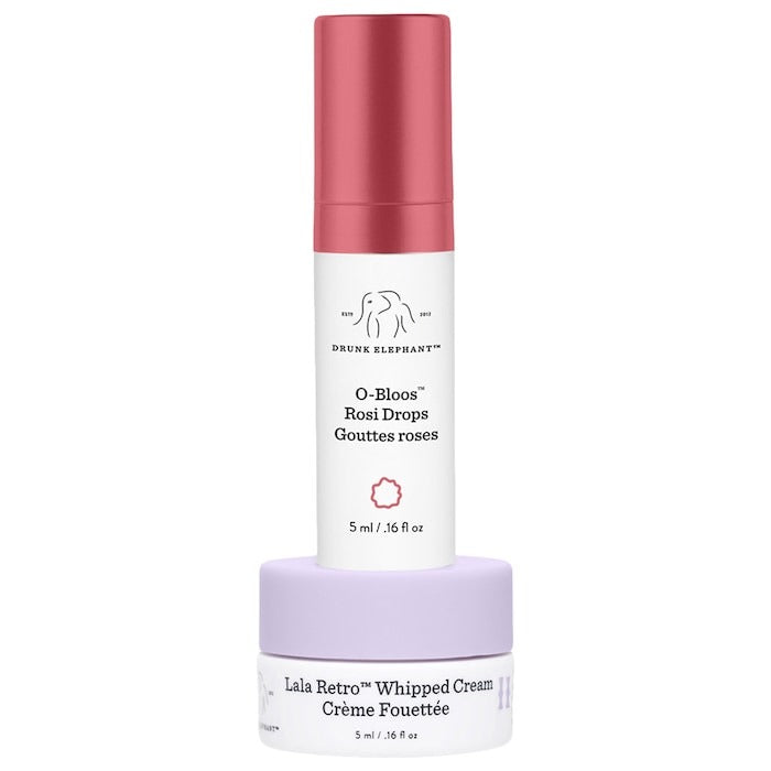 O-Bloos Rosi Drops + Lala Retro Whipped Cream trial-size set - 5 mL x 2
