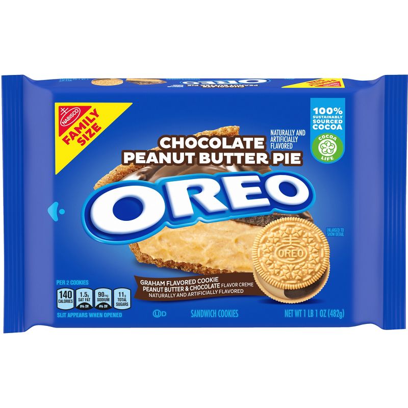 OREO Chocolate Peanut Butter Pie Sandwich Cookies Family Size