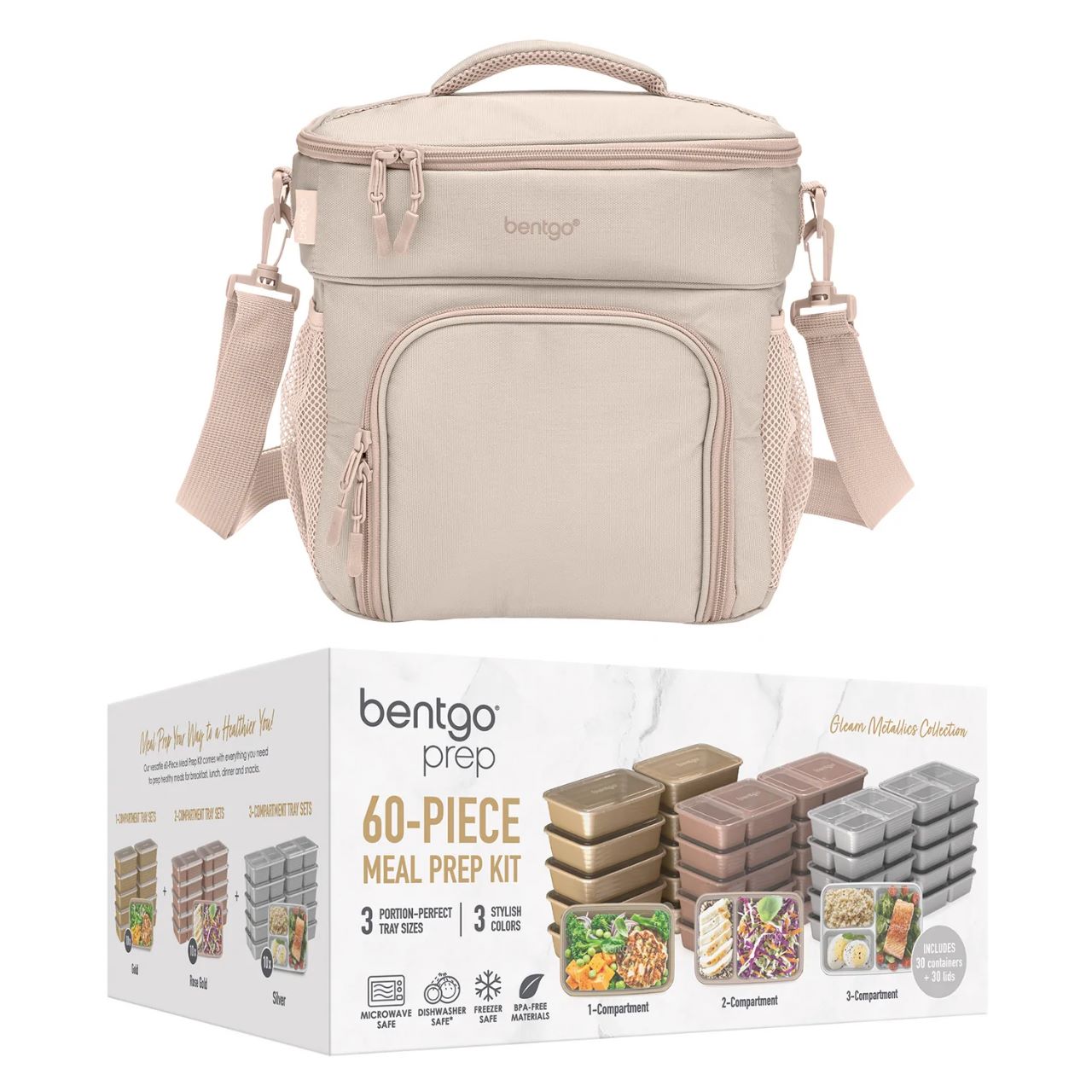 Bentgo Prep Deluxe Bag & 60-Piece Meal Prep Container Set