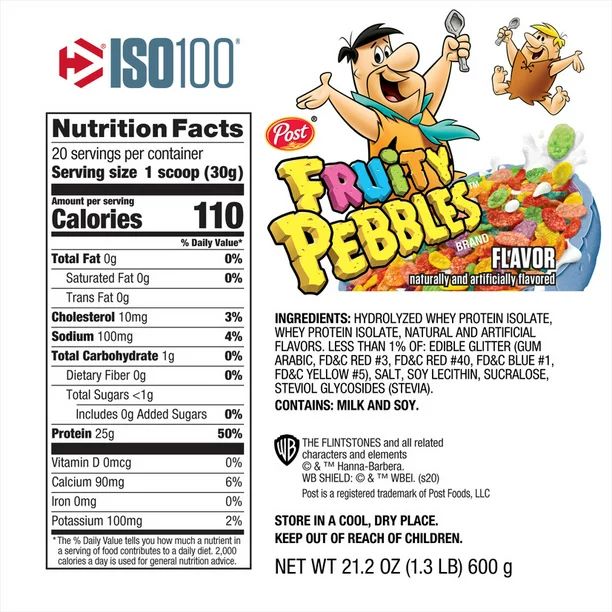 Dymatize ISO100 Whey Isolate Protein Powder Fruity Pebbles