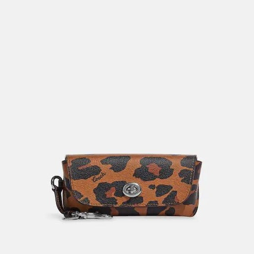 Sunglass Case With Leopard Print And Signature Canvas Interior