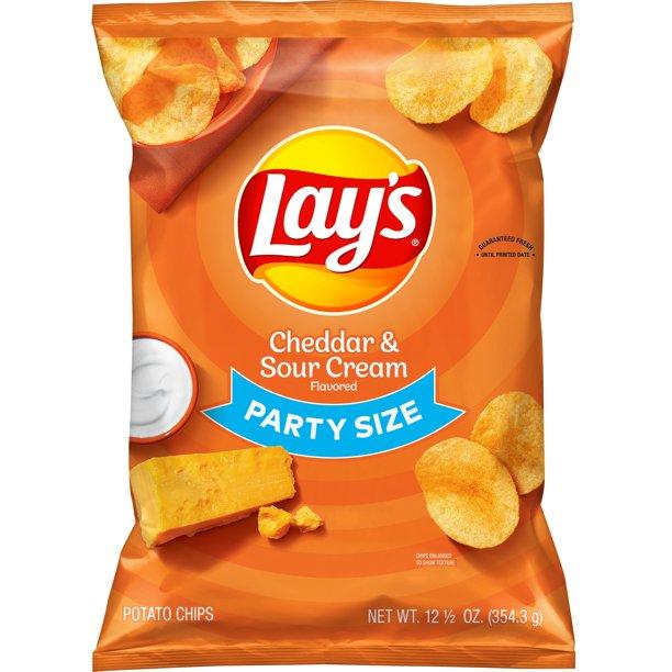 Lay's Cheddar & Sour Cream Chips Party Size